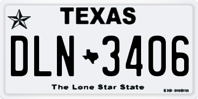 TX license plate DLN3406