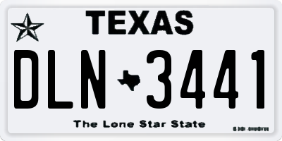 TX license plate DLN3441
