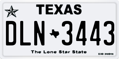 TX license plate DLN3443