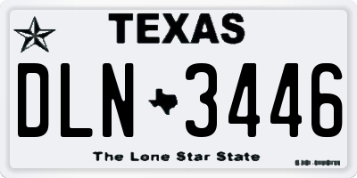 TX license plate DLN3446