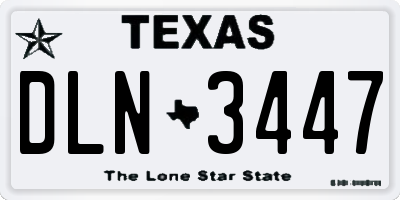 TX license plate DLN3447
