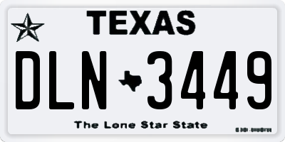 TX license plate DLN3449