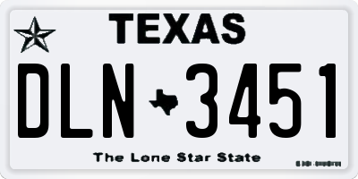 TX license plate DLN3451