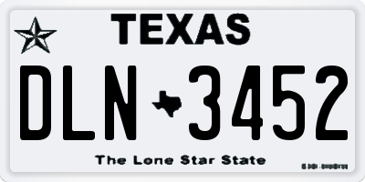 TX license plate DLN3452