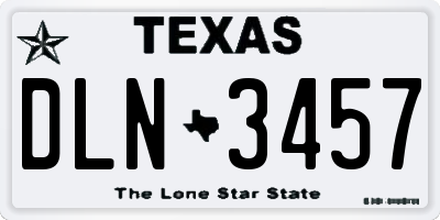TX license plate DLN3457