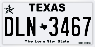 TX license plate DLN3467