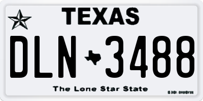 TX license plate DLN3488