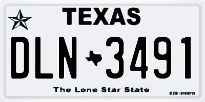 TX license plate DLN3491