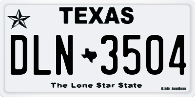 TX license plate DLN3504
