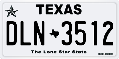 TX license plate DLN3512