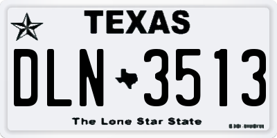 TX license plate DLN3513