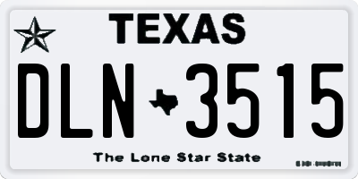 TX license plate DLN3515
