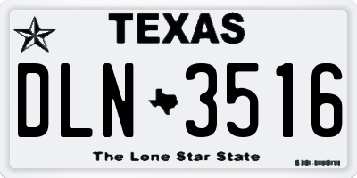 TX license plate DLN3516