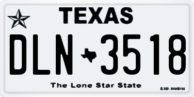 TX license plate DLN3518