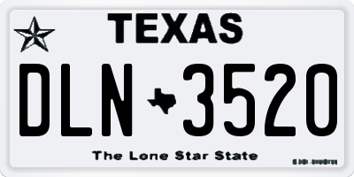 TX license plate DLN3520