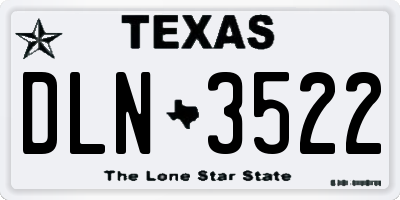 TX license plate DLN3522