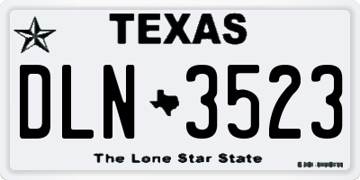 TX license plate DLN3523