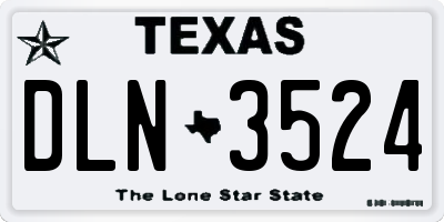 TX license plate DLN3524