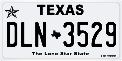 TX license plate DLN3529