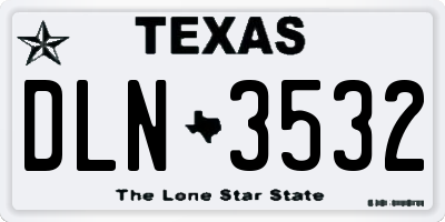 TX license plate DLN3532
