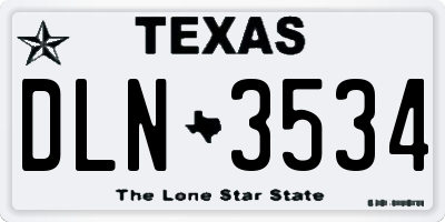 TX license plate DLN3534