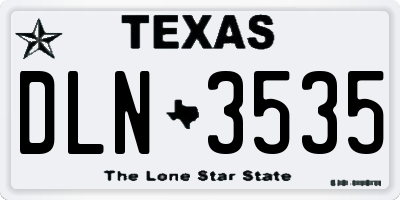 TX license plate DLN3535
