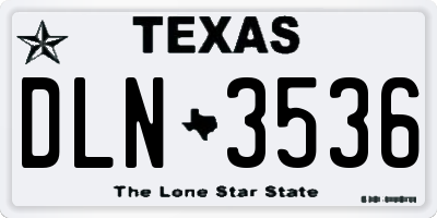 TX license plate DLN3536