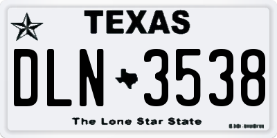 TX license plate DLN3538