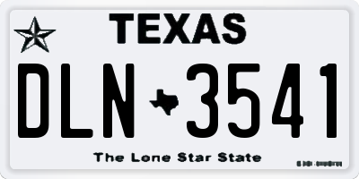 TX license plate DLN3541