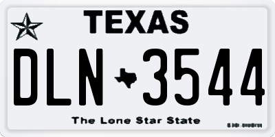 TX license plate DLN3544