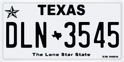 TX license plate DLN3545