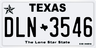 TX license plate DLN3546