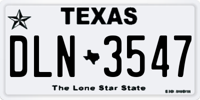 TX license plate DLN3547