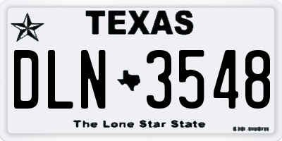 TX license plate DLN3548