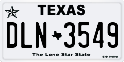 TX license plate DLN3549