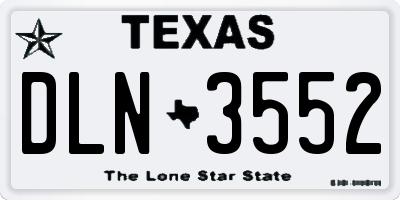 TX license plate DLN3552