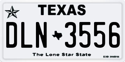 TX license plate DLN3556