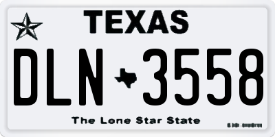 TX license plate DLN3558