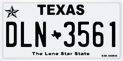 TX license plate DLN3561