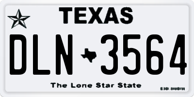 TX license plate DLN3564