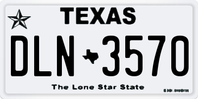 TX license plate DLN3570