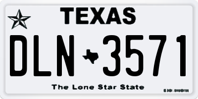 TX license plate DLN3571