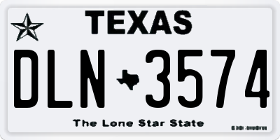 TX license plate DLN3574