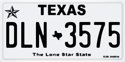 TX license plate DLN3575