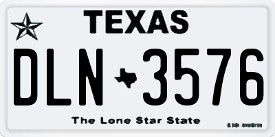 TX license plate DLN3576