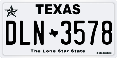 TX license plate DLN3578