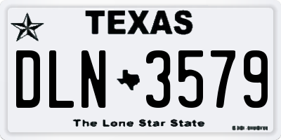 TX license plate DLN3579