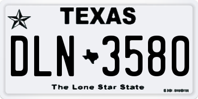 TX license plate DLN3580