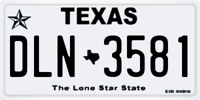 TX license plate DLN3581