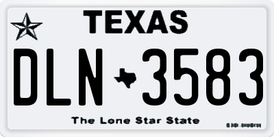 TX license plate DLN3583